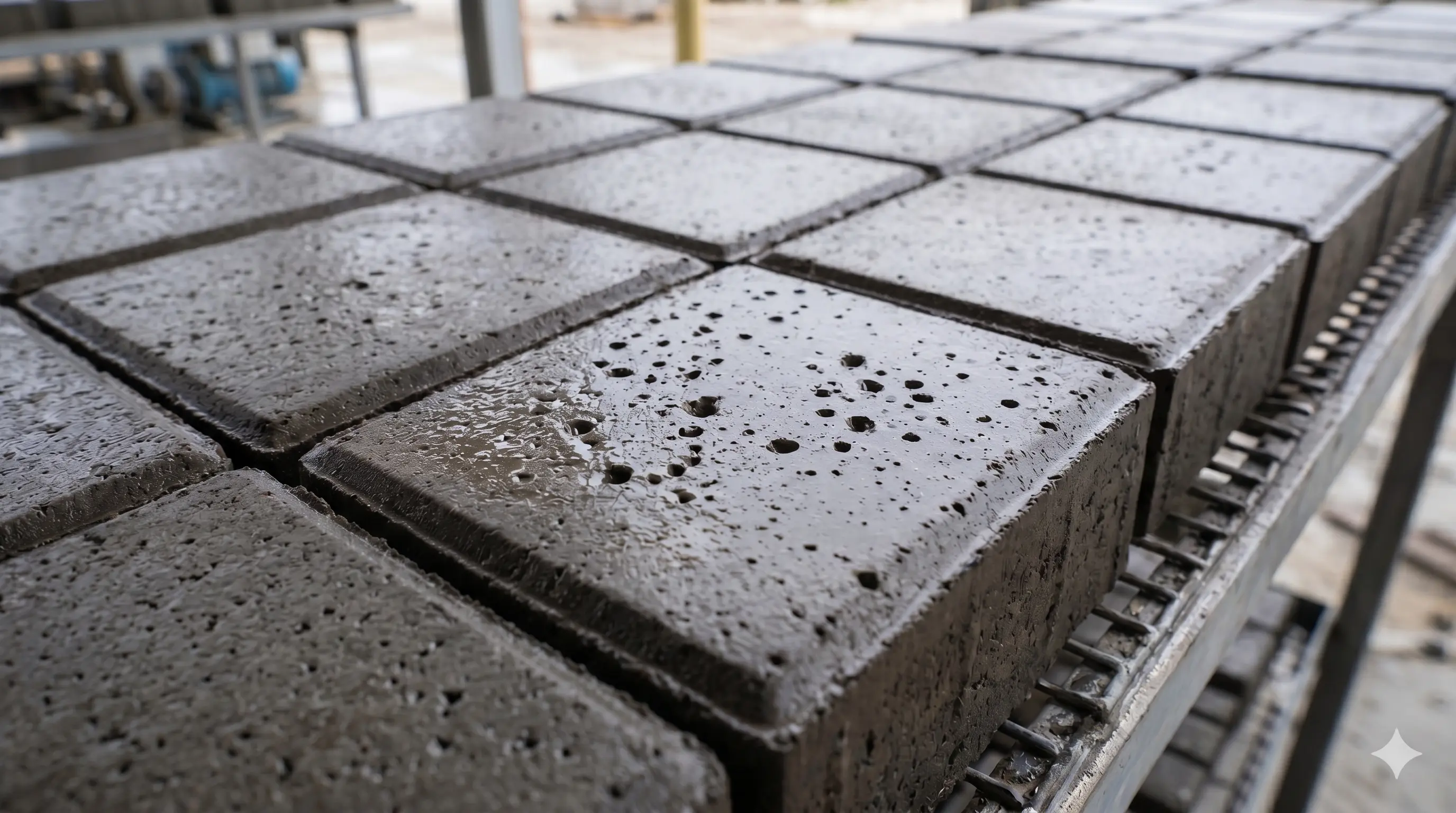 paver blocks getting air bubbles on the surface